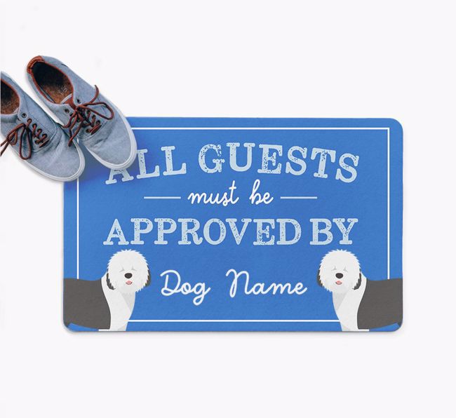 All Guests Must Be Approved By: Personalised {breedFullName} Doormat